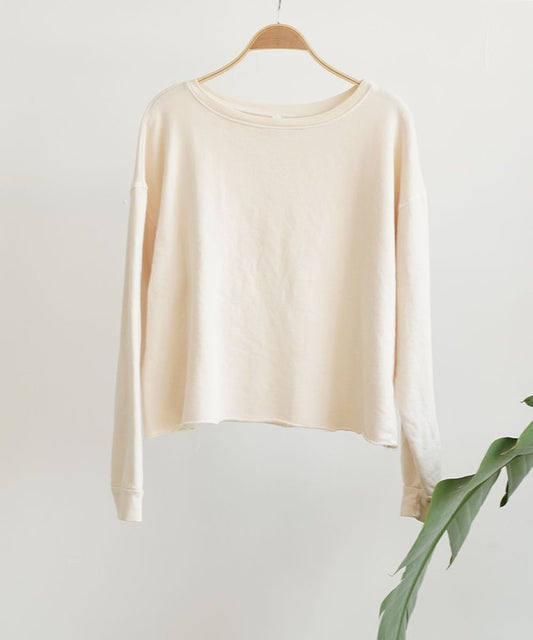 French Terry Garment Dye Long Sleeve Top