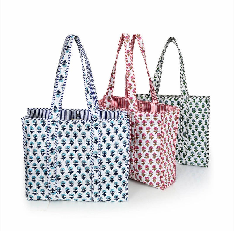 Amelia Rose Jewelry - Hydrangea Quilted Tote Bag-Pink - Jennie Dots 