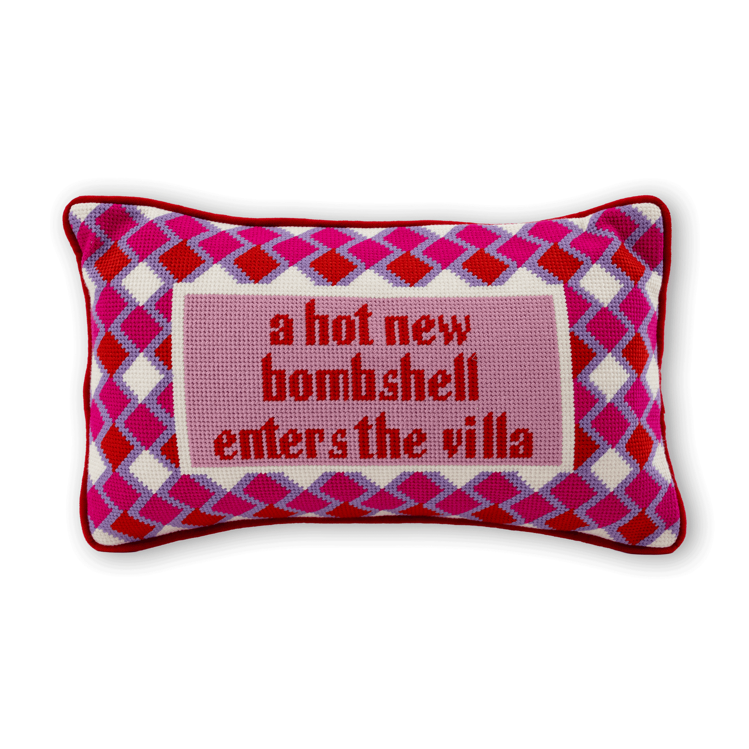 Furbish Studio - Hot New Bombshell Needlepoint Pillow - Jennie Dots