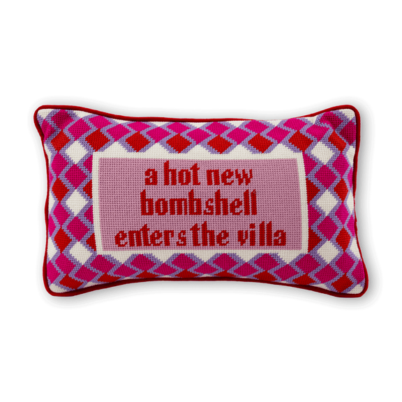 Furbish Studio - Hot New Bombshell Needlepoint Pillow - Jennie Dots