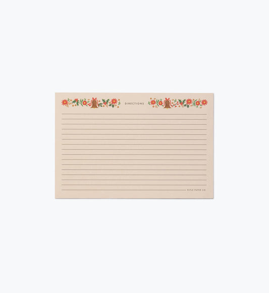 Rifle Paper Co. - Pack of 12 Holly Jolly Recipe Cards