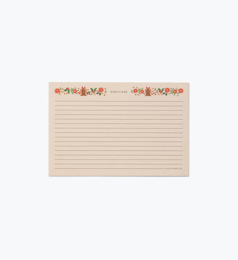 Rifle Paper Co. - Pack of 12 Holly Jolly Recipe Cards