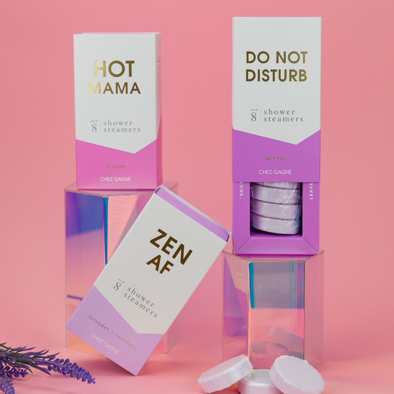 Chez Gagné - Hot Mama - Shower Steamer Gift Set for Mom, Lavender