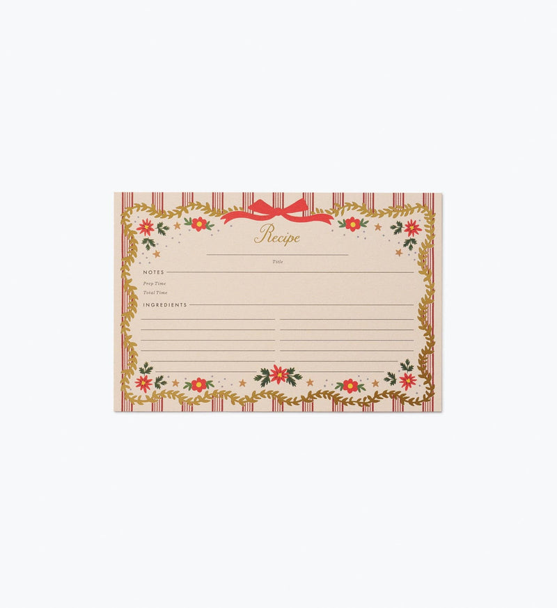 Rifle Paper Co. - Pack of 12 Holly Jolly Recipe Cards