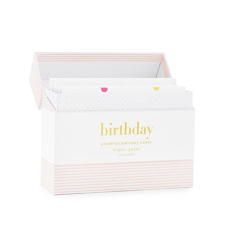 Sugar Paper - Birthday Card Box | 12 Assorted Birthday Cards