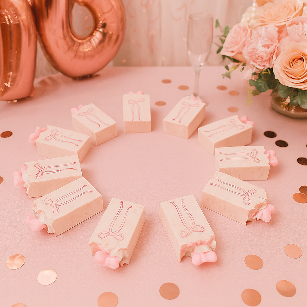 FinchBerry - Pretty in Pink party favor sized Soap Bar with Pink Bow