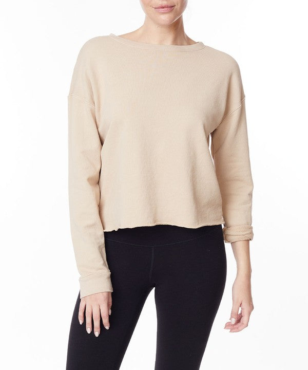 French Terry Garment Dye Long Sleeve Top