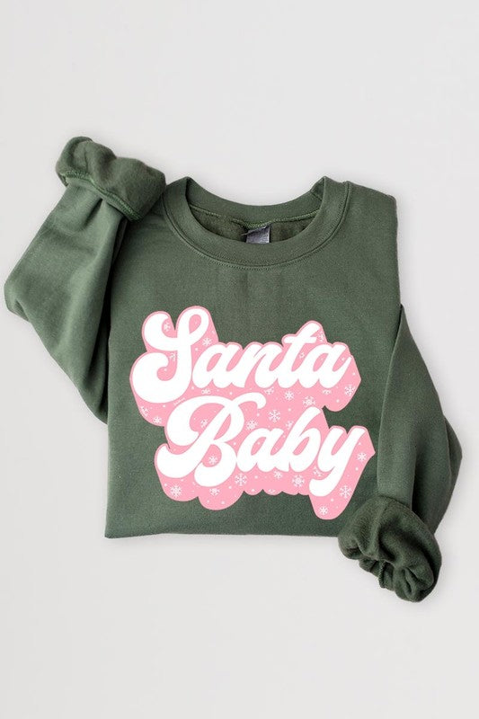 Santa Baby Graphic Fleece Sweatshirts