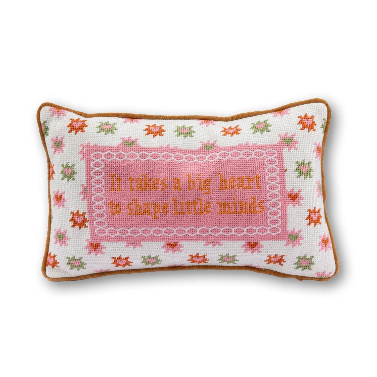 Big Heart Needlepoint Pillow - Jennie Dots 