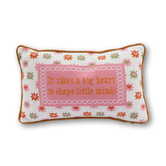 Big Heart Needlepoint Pillow - Jennie Dots 