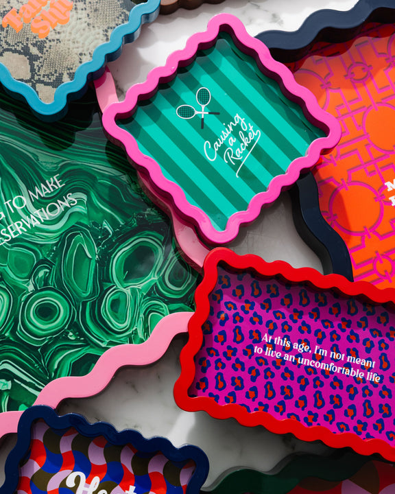 Causing a Racket Lacquer Tray - Jennie Dots 