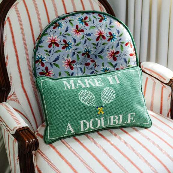Make It A Double Needlepoint Pillow - Jennie Dots 