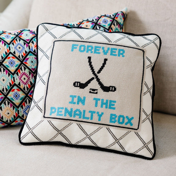 Penalty Box Needlepoint Pillow - Jennie Dots 