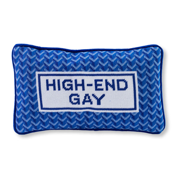 High End Gay Needlepoint Pillow - Jennie Dots 