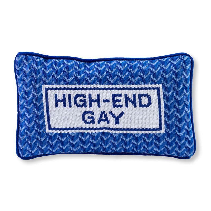 High End Gay Needlepoint Pillow - Jennie Dots 