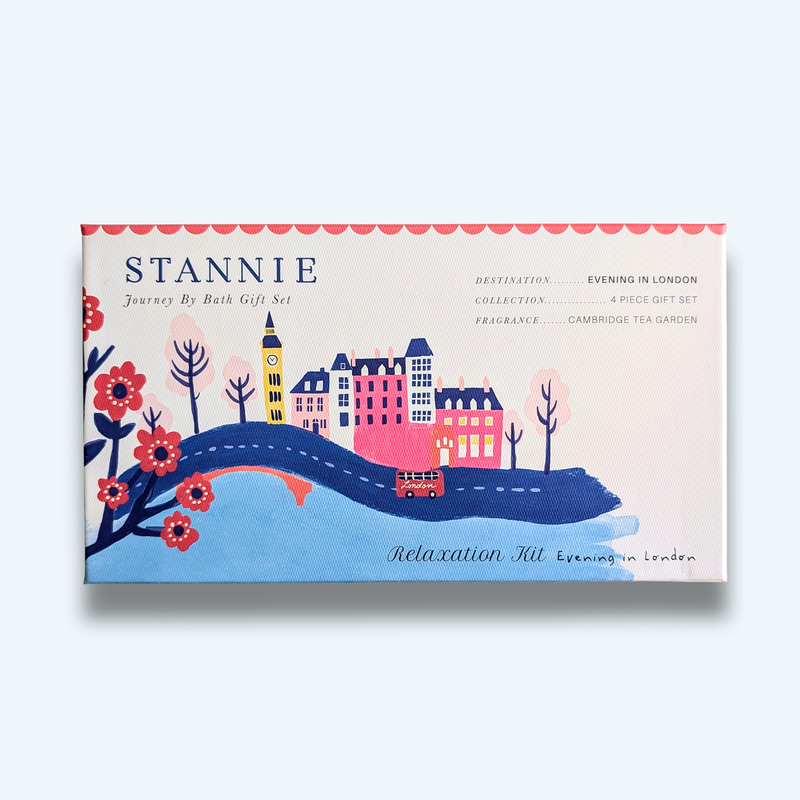 Stannie & Lloyd - Bath Gift Set - London Relaxation Kit | 4 Items + Playlist