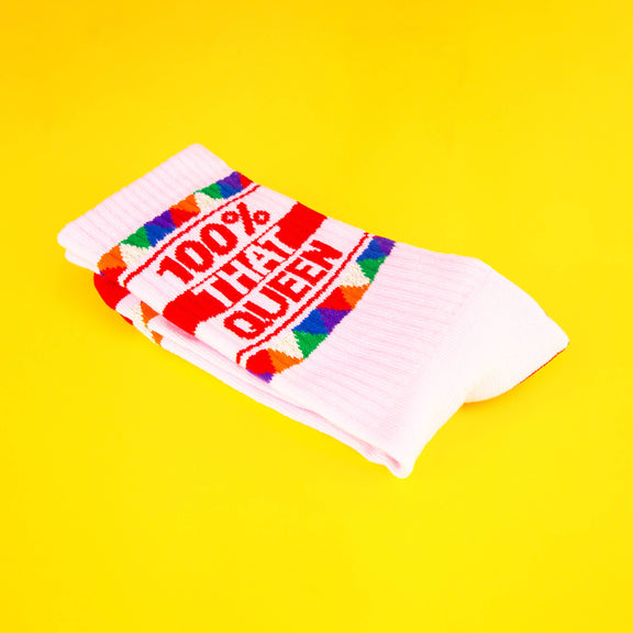 100% That Queen Gym Crew Socks - Jennie Dots 