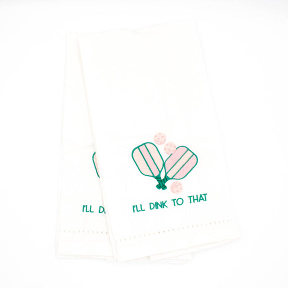 8 Oak Lane - Pickleball Embroidered Bar Towel Set - Jennie Dots 