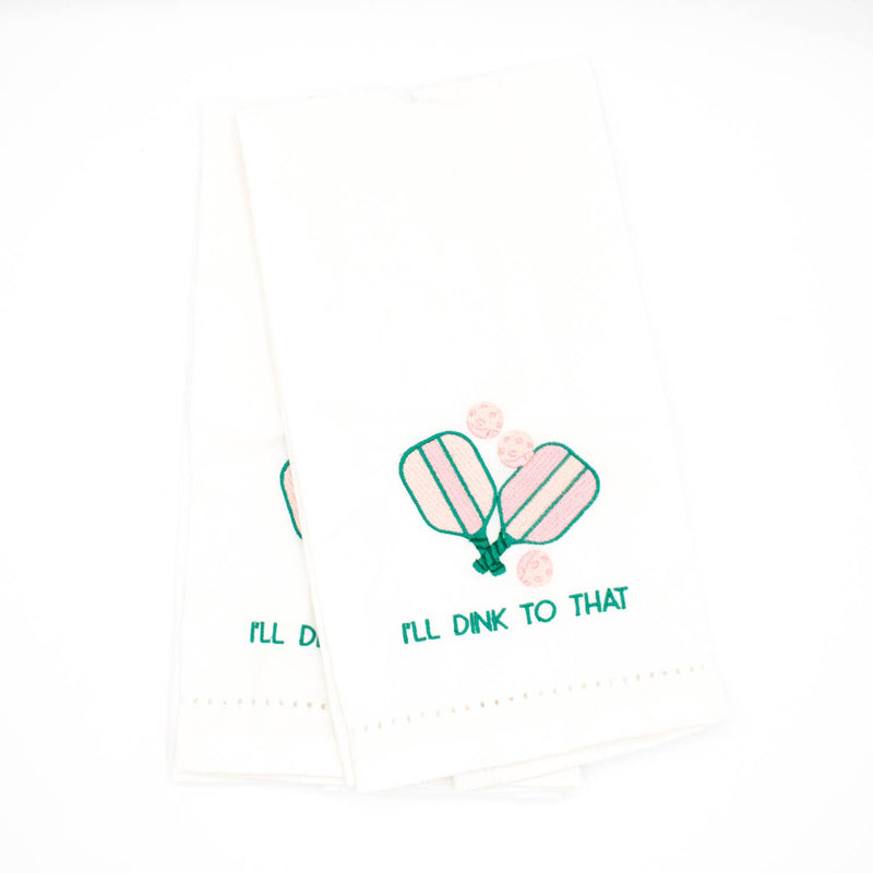 8 Oak Lane - Pickleball Embroidered Bar Towel Set - Jennie Dots 