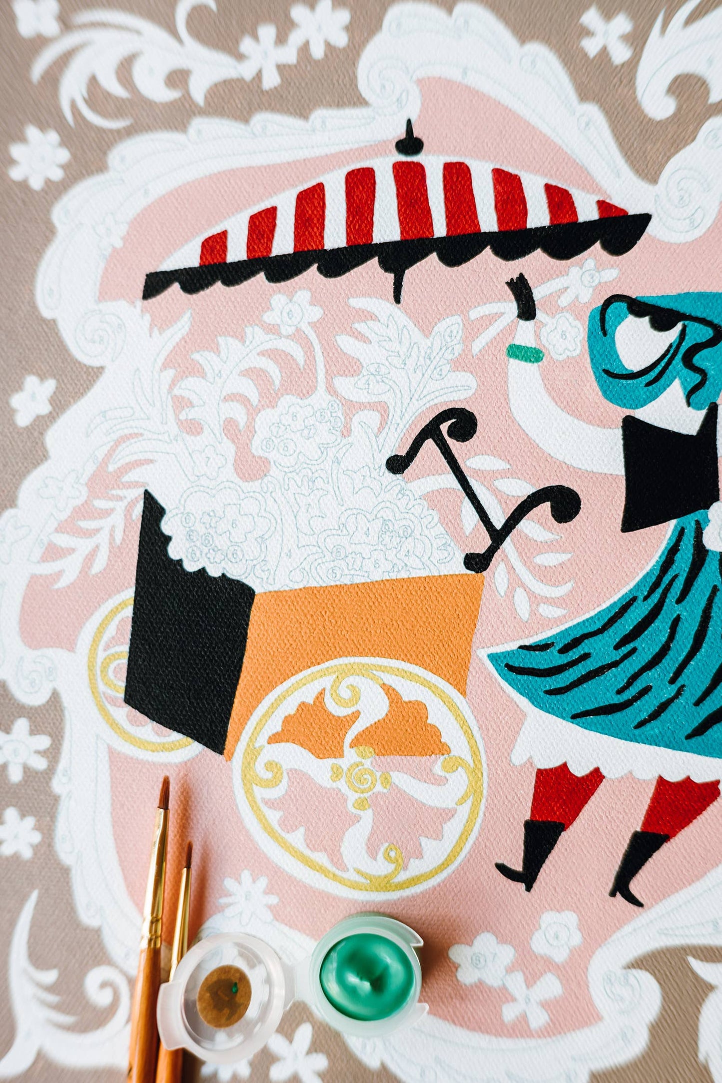 Elle Crée (She Creates) - Mary Blair's Petal Peddler Paint-by-Number Kit