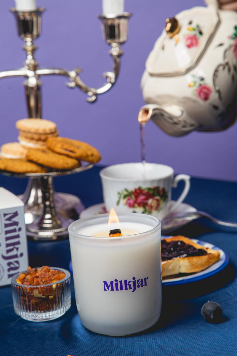 Milk Jar Candle Co. - Blueberry Tea - Blueberry, Amber, Vanilla Coconut Soy Candle