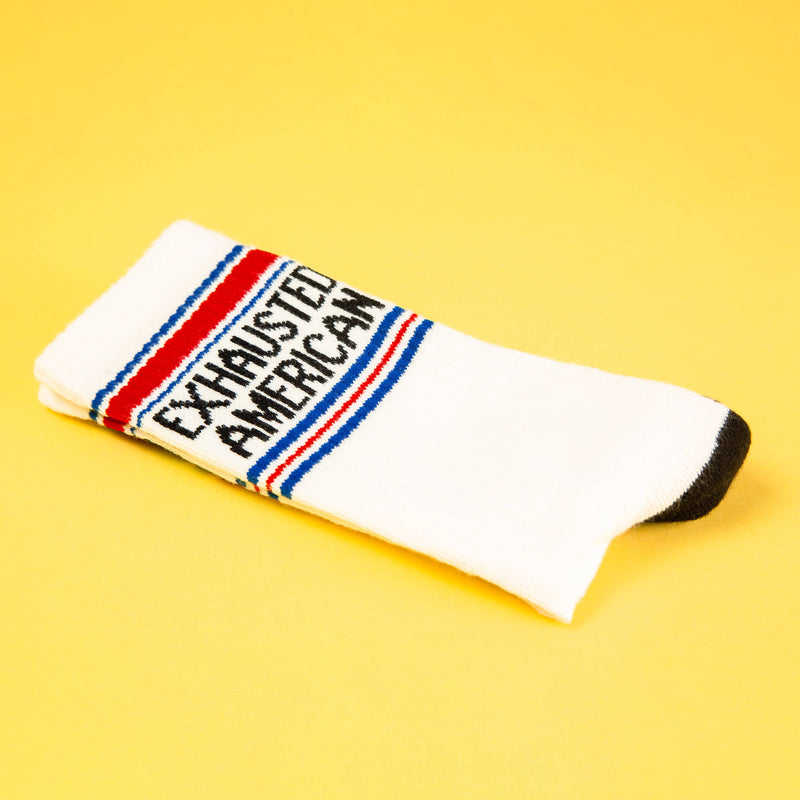 Gumball Poodle - Exhausted American Gym Crew Socks - Jennie Dots
