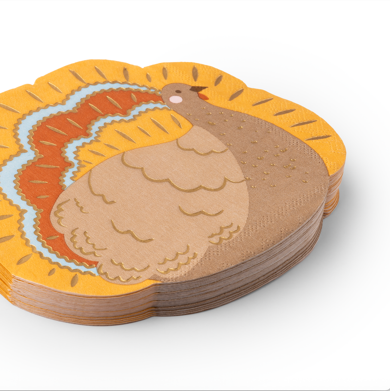 Bonjour Fête - Turkey Thanksgiving Lunch Napkins (Set of 20)
