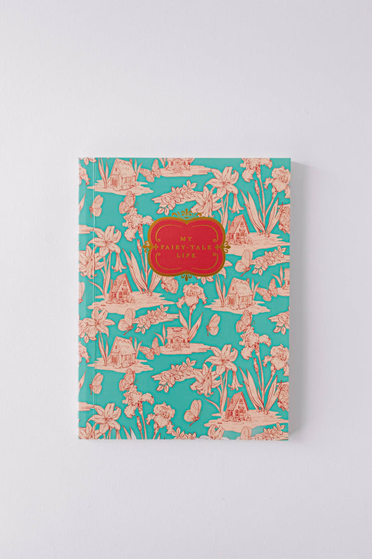 Fairy House Toile Softcover Notebook - Blue - Jennie Dots 