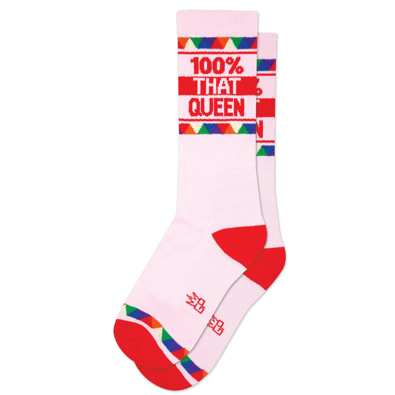100% That Queen Gym Crew Socks - Jennie Dots 