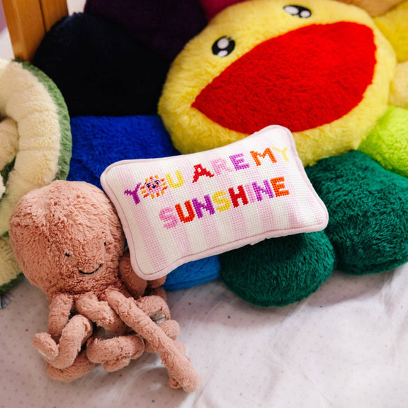 Furbish Studio - You Are My Sunshine Mini Needlepoint Pillow (small) - Jennie Dots