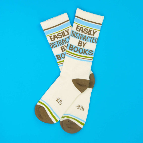 Easily Distracted By Books Gym Crew Socks - Jennie Dots 