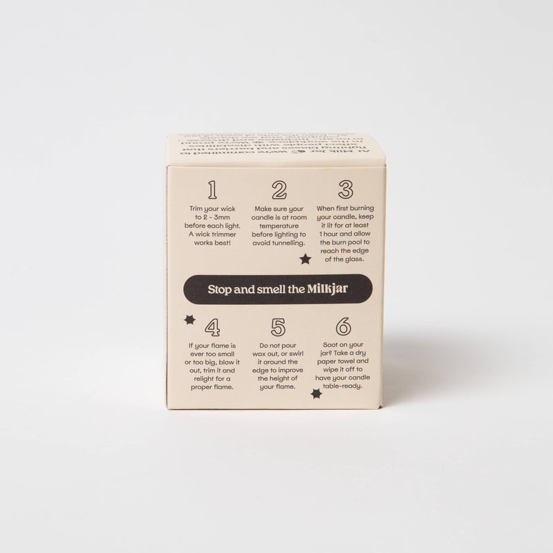 Milk Jar Candle Co. - Fresh Laundry - Rain, Cotton & Vanilla Coco Soy 8oz Candle