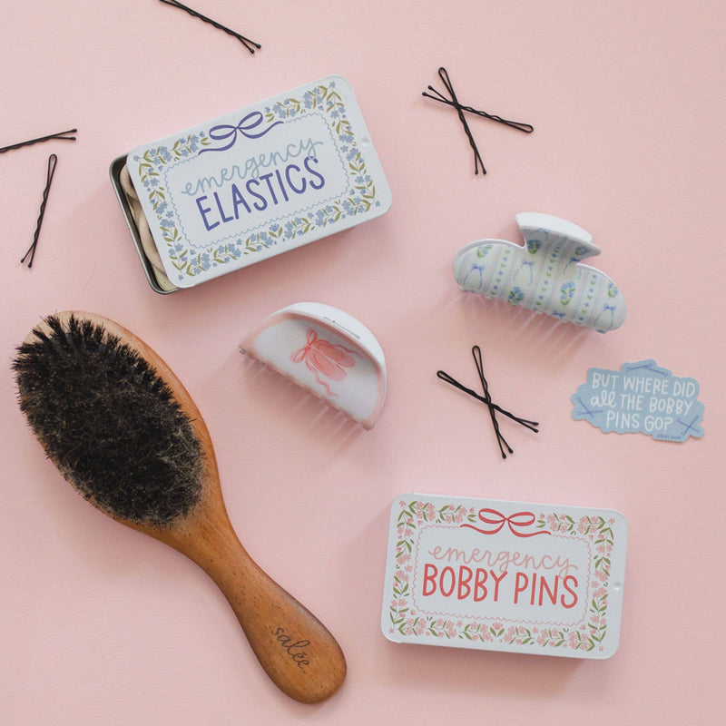 Pippi Post - Blue Floral & Coqeutte Bows Claw Hair Clip
