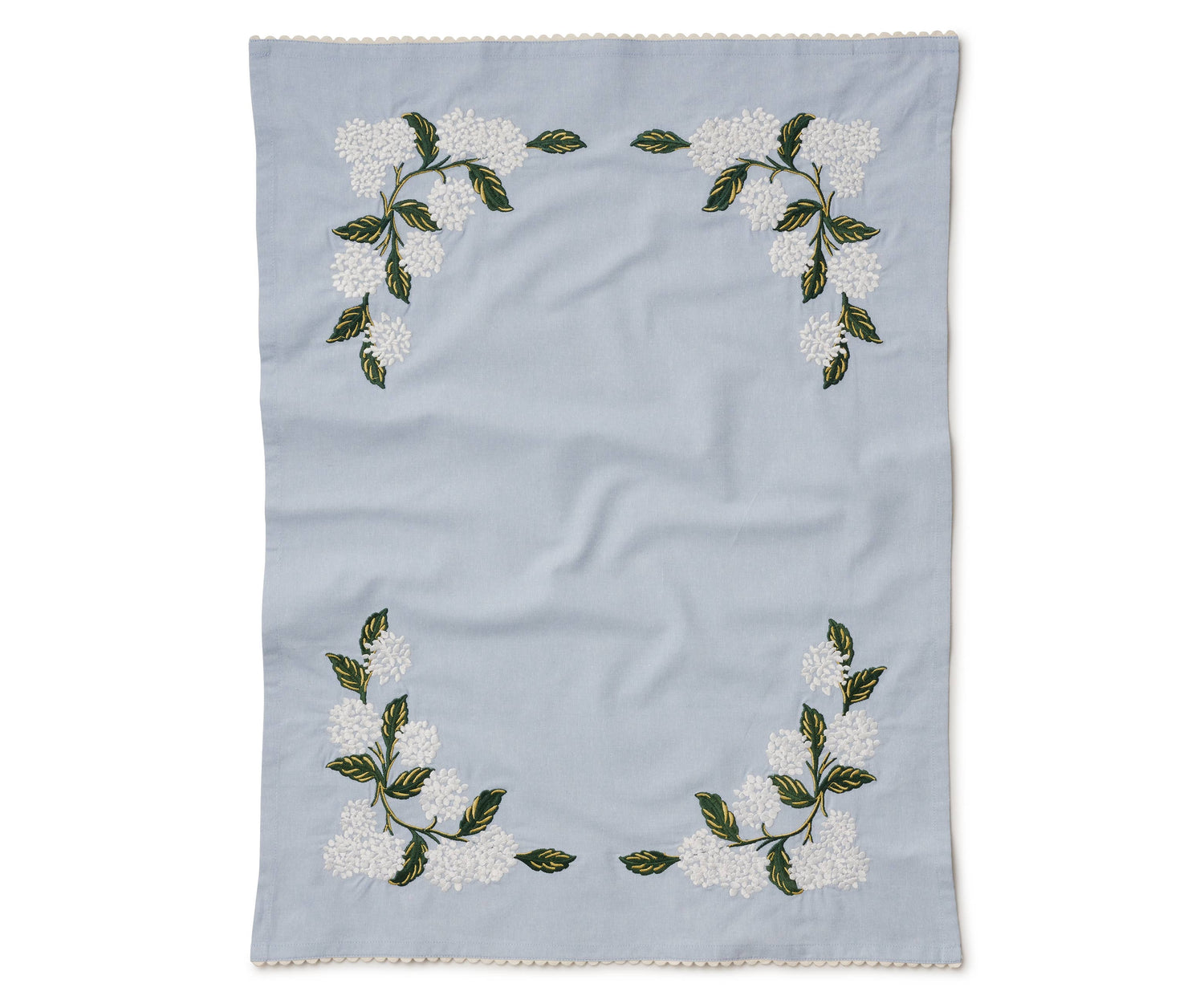 Rifle Paper Co. - Hydrangea Embroidered Tea Towel - Jennie Dots 