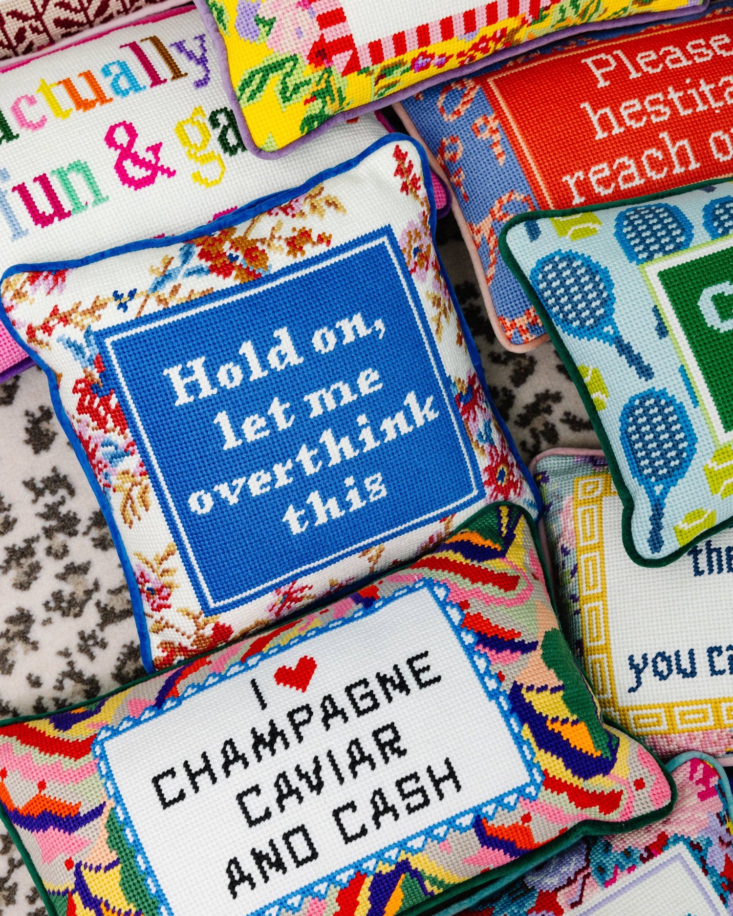 Furbish Studio - Overthink Needlepoint Pillow