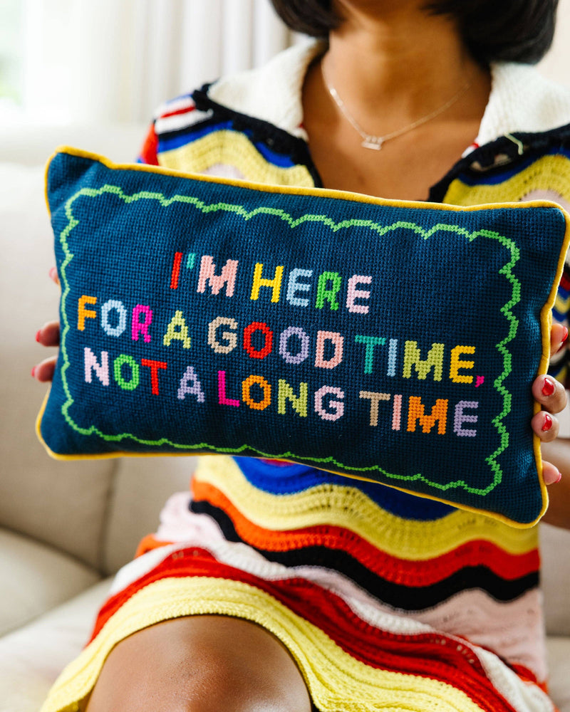 Furbish Studio - Good Time Needlepoint Pillow