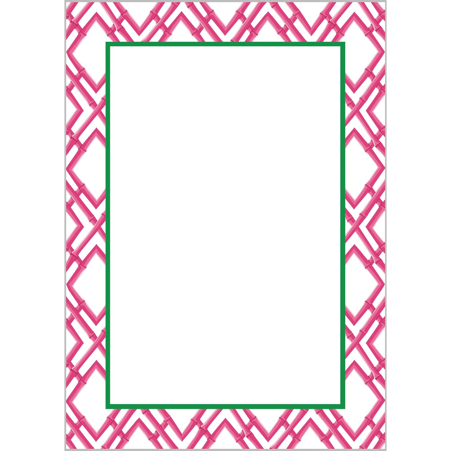 5"x7" Bamboo Trellis Notepad | Hot Pink