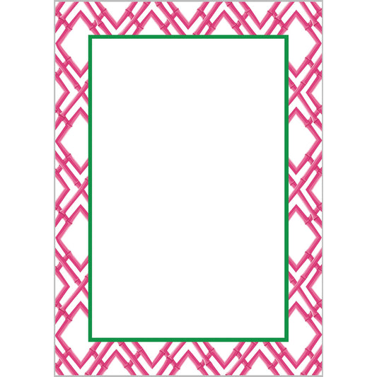 5"x7" Bamboo Trellis Notepad | Hot Pink