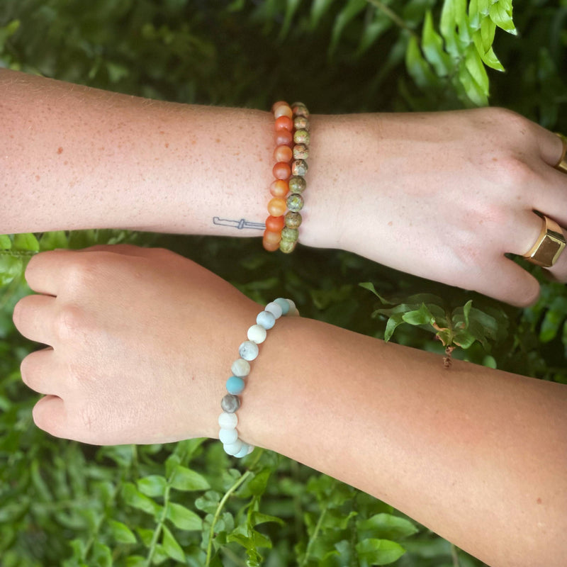 Deep Breath Diffuser Bracelet  |  Amazonite + Aromatherapy - Jennie Dots