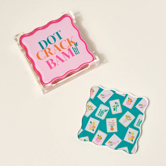 The Darling Effect - Table Talk Acrylic Coaster Set–It's Mahj Time
