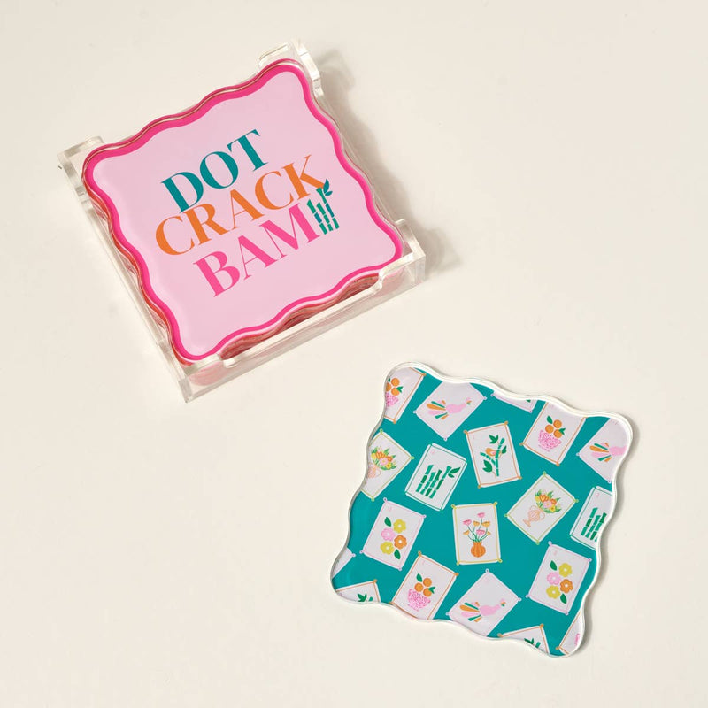 The Darling Effect - Table Talk Acrylic Coaster Set–It's Mahj Time