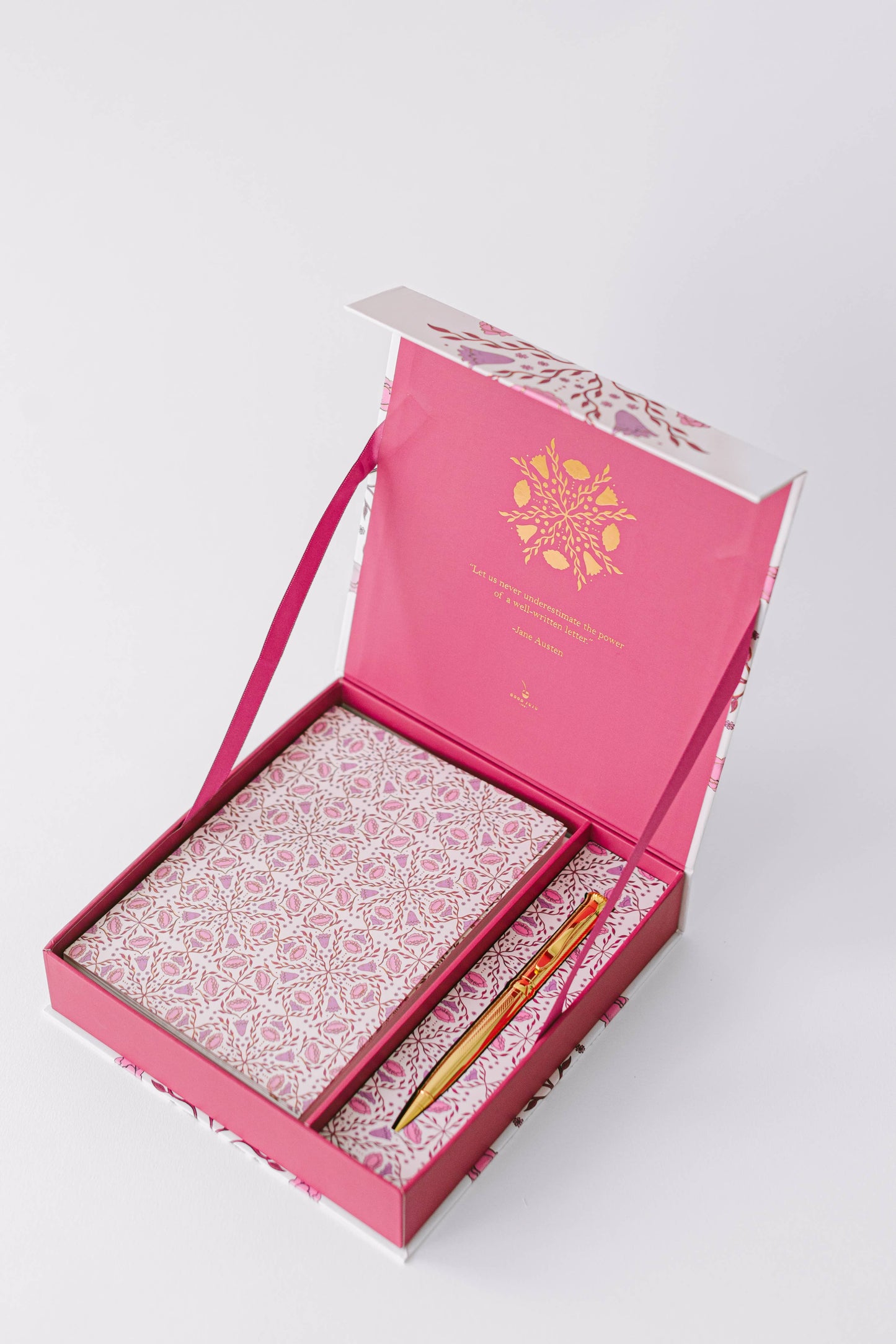 Folk Pattern Luxury Stationery Set - Pink/Purple