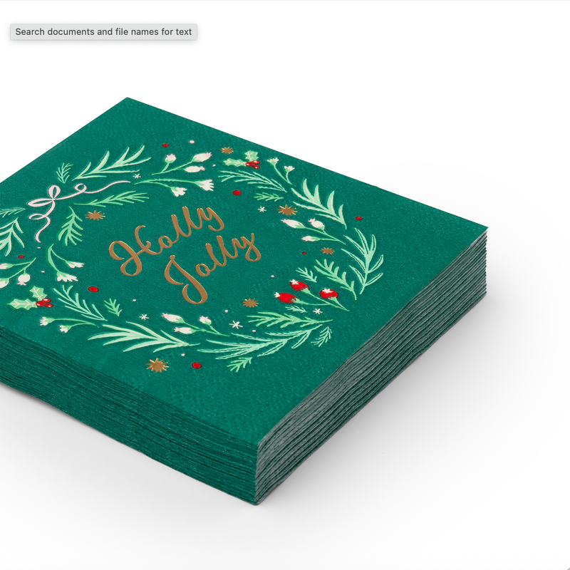 Bonjour Fête - HOLLY JOLLY CHRISTMAS COCKTAIL NAPKINS - Jennie Dots