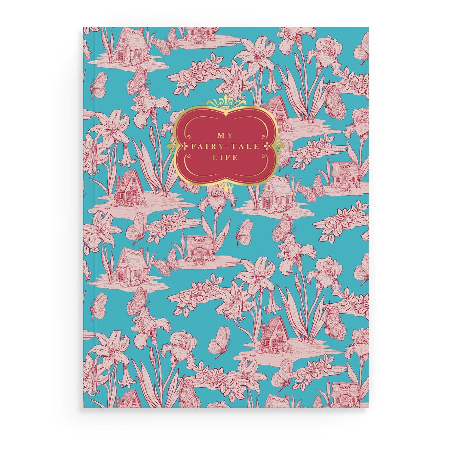 Fairy House Toile Softcover Notebook - Blue - Jennie Dots 