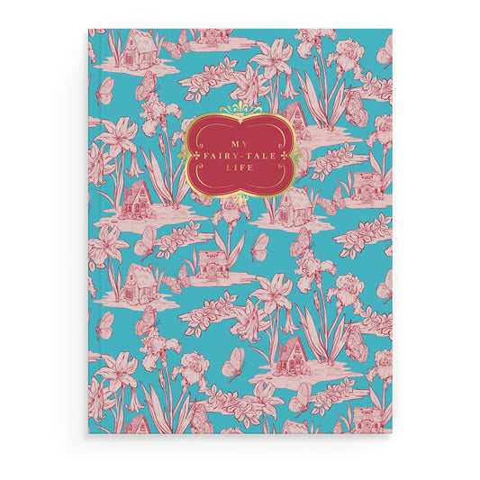 Fairy House Toile Softcover Notebook - Blue - Jennie Dots 