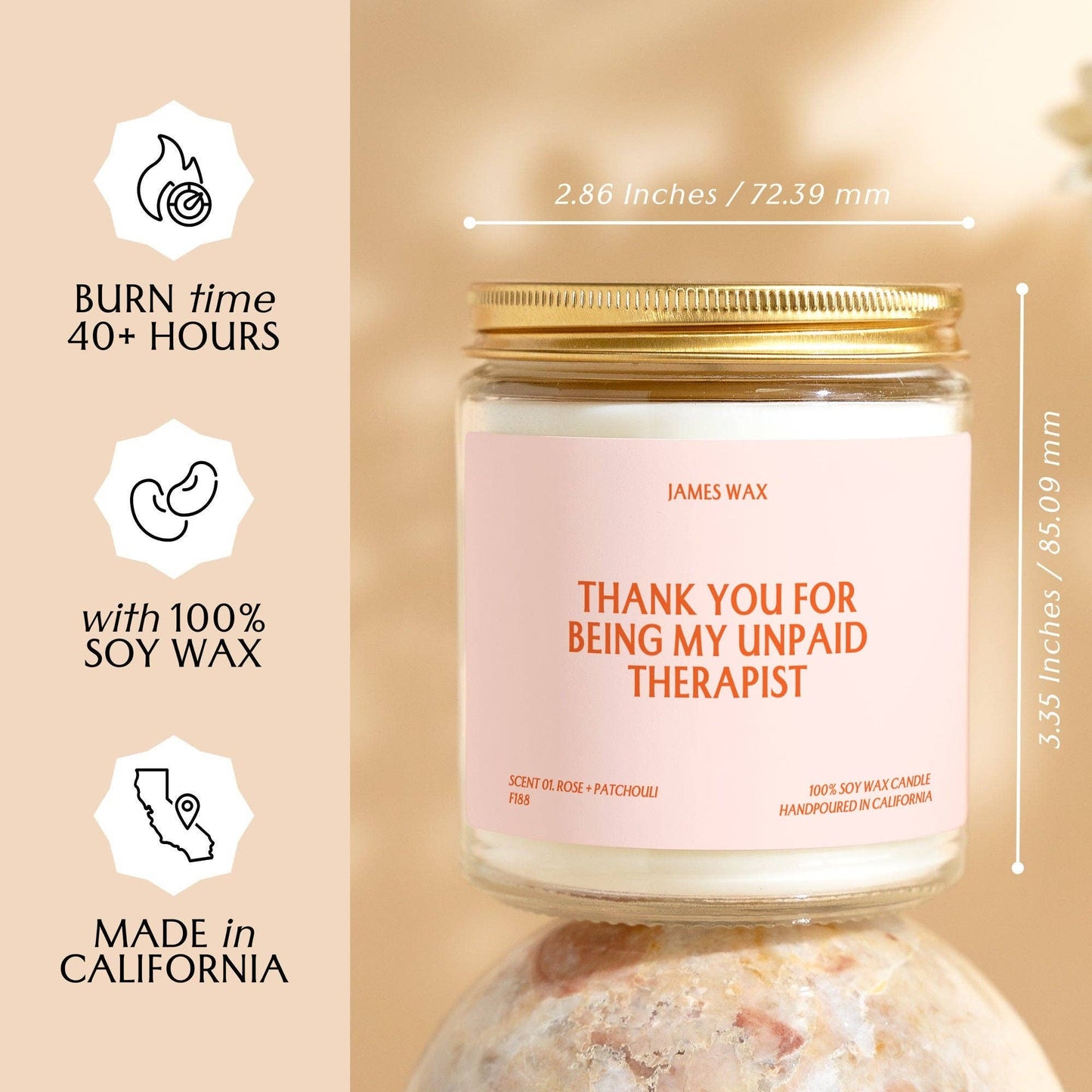 “Thank You for Bring My Unpaid Therapist” Candle