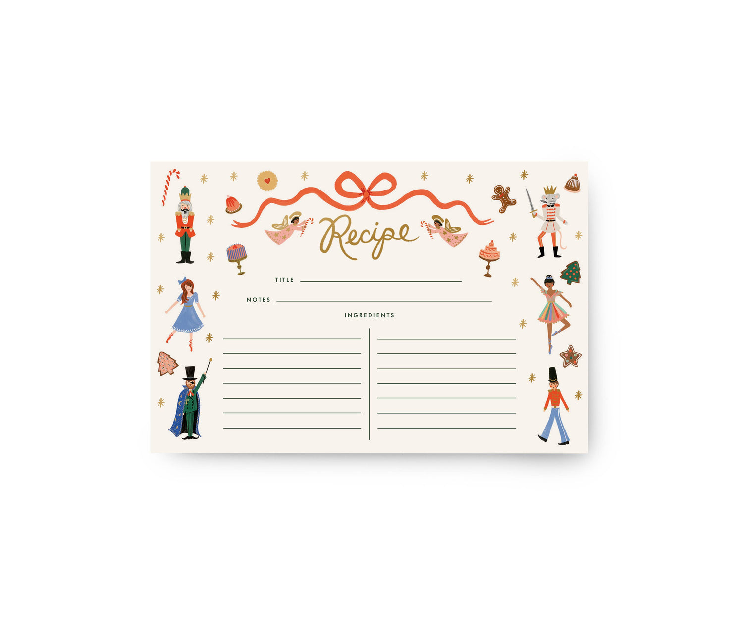Rifle Paper Co. - Pack of 12 Nutcracker Recipe Cards