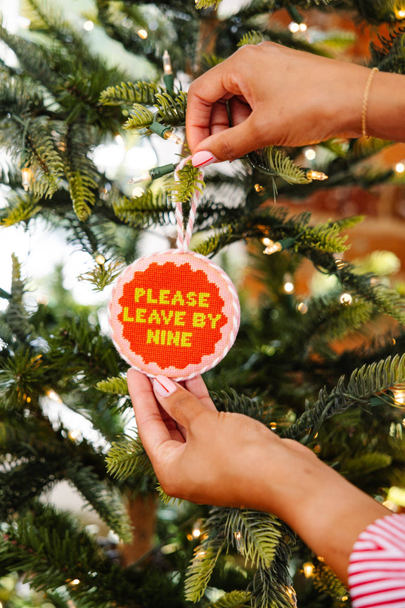 Furbish Studio - Needlepoint Ornament - Leave by Nine - Jennie Dots