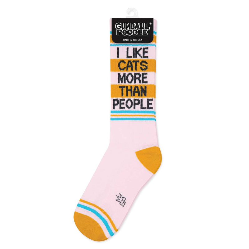 Gumball Poodle - I Like Cats More Than People Gym Crew Socks