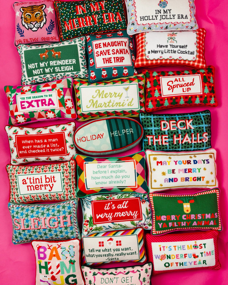 Furbish Studio - Dear Santa Needlepoint Pillow
